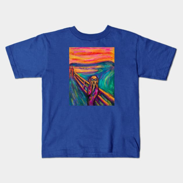 Edvard Munch The Scream: Spring Break Edition Kids T-Shirt by Kraken Sky X TEEPUBLIC